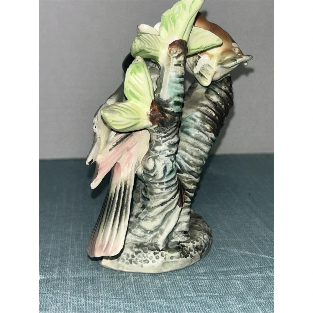 Vintage Enesco Japan Porcelain Figurine Oriole Birds on Floral Branch